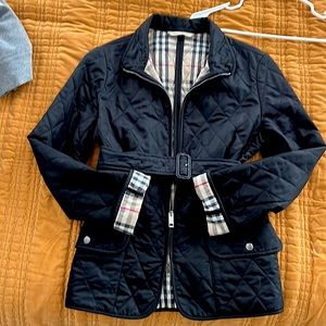 Burberry Quilted Black Belt Jacket - Gently Used